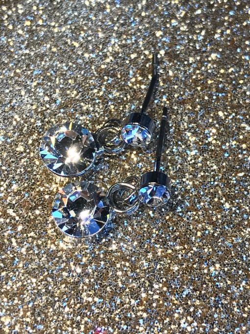Diamond Drop Earrings for Pierced Ears