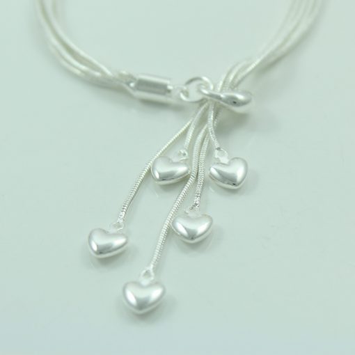 Silver Dropping Hearts Bracelet - Image 2