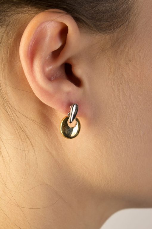 Silver and Gold Drop Earrings for Pierced Ears - Image 2