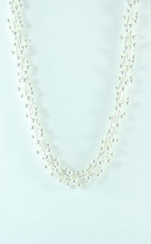 Silver Intricate Ball Necklace with Toggle Clasp - Image 3