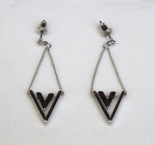 Long Silver Chained Earrings