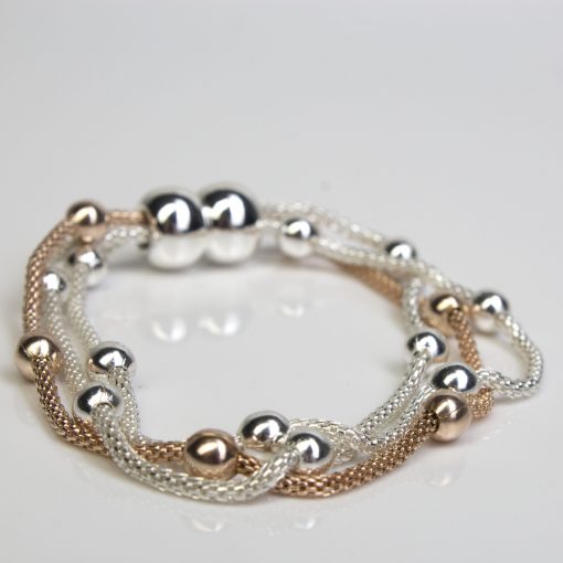 Silver/Rose Gold Mesh Bracelet