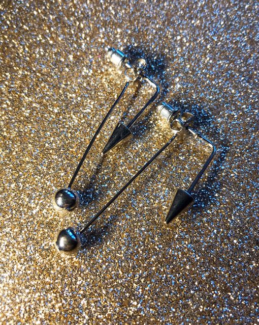 Punky silver earrings