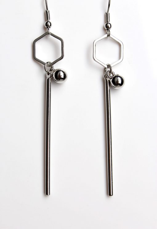 Fashionable Bee Honeycomb Silver Earrings