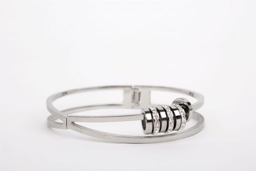 Silver and Diamante Bangle