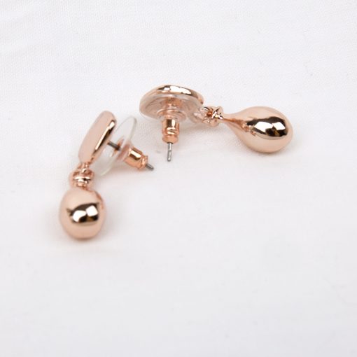 Rose Gold Droplet Earrings - Image 2