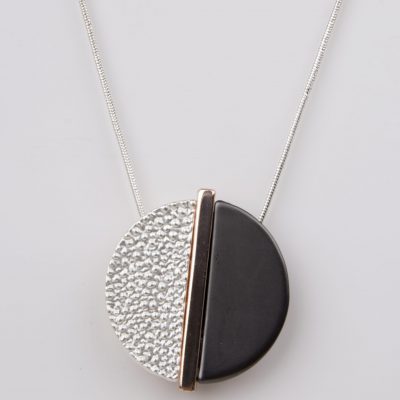 Silver two tone short necklace