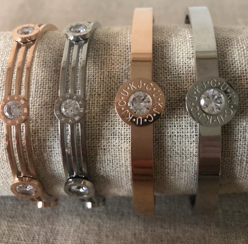 Limited Edition: Gold Bangle comes with 4 different coloured interchangeable stones - Image 3