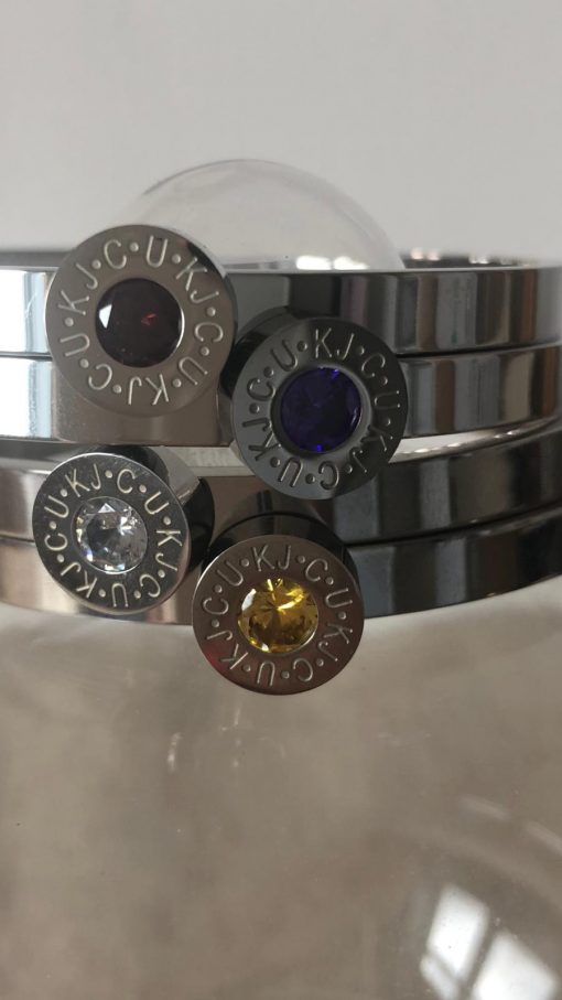 Limited Edition: Silver Bangle with Interchangeable Stones - Image 4