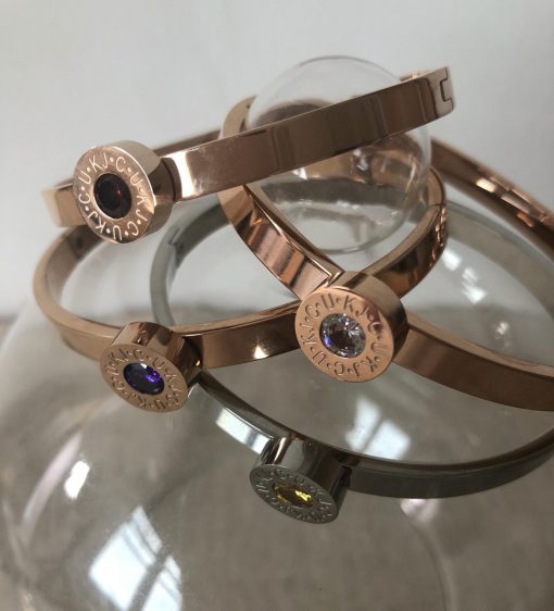 Limited Edition: Gold Bangle comes with 4 different coloured interchangeable stones - Image 4