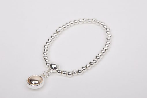Silver bead stretch bracelet