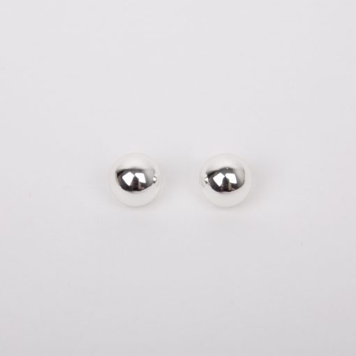 Solid silver sphere earrings