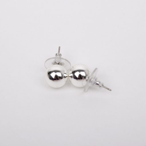 Solid silver sphere earrings - Image 2