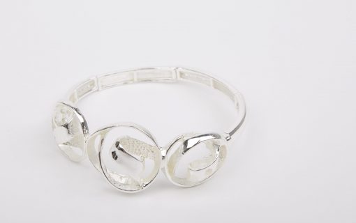 Contemporary Silver Elasticated Bracelet