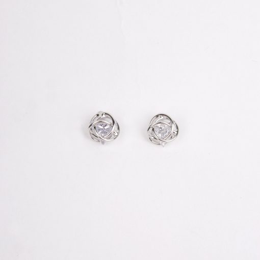 Silver Crystal Nest Earrings