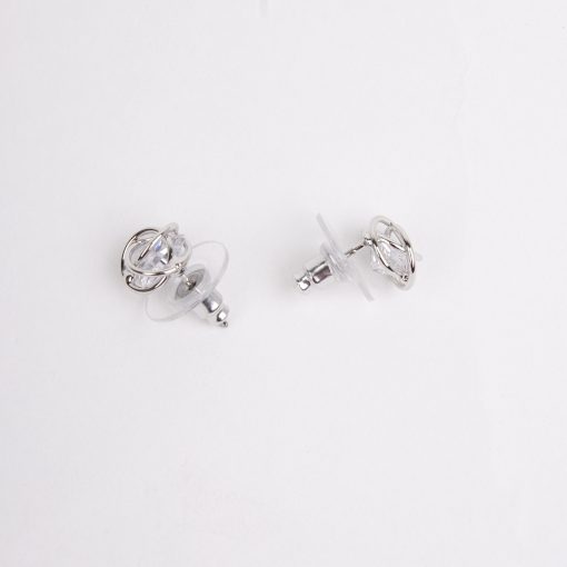 Silver Crystal Nest Earrings - Image 2