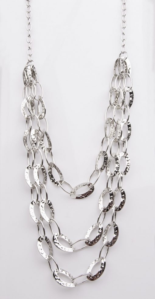 Hammered Link Chained Long Necklace - Image 2