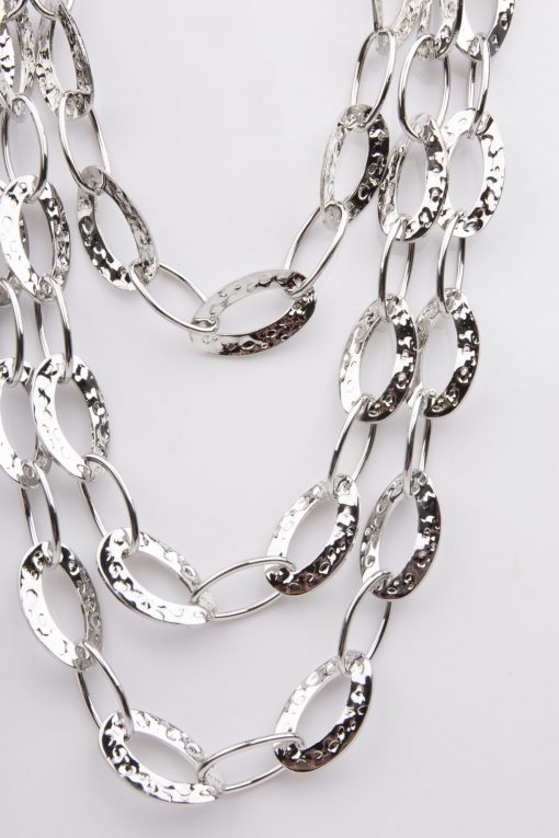 Hammered Link Chained Long Necklace - Image 3