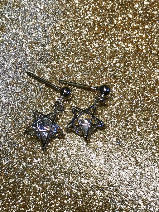 Star Cubic Zirconia Drop Diamante Earrings - Image 2