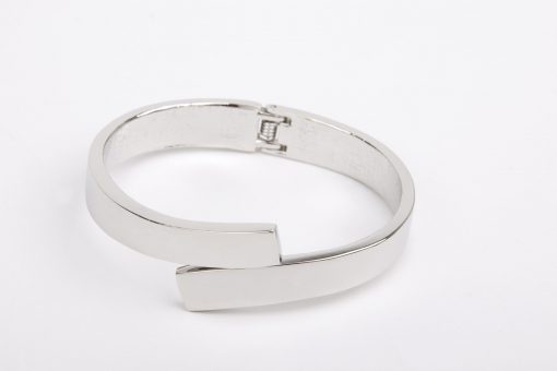 Silver Contemporary Hinged Bracelet