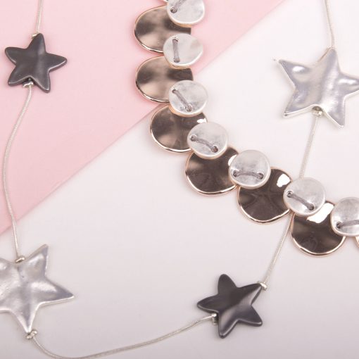Silver Diamond Hoop Necklace - Image 6