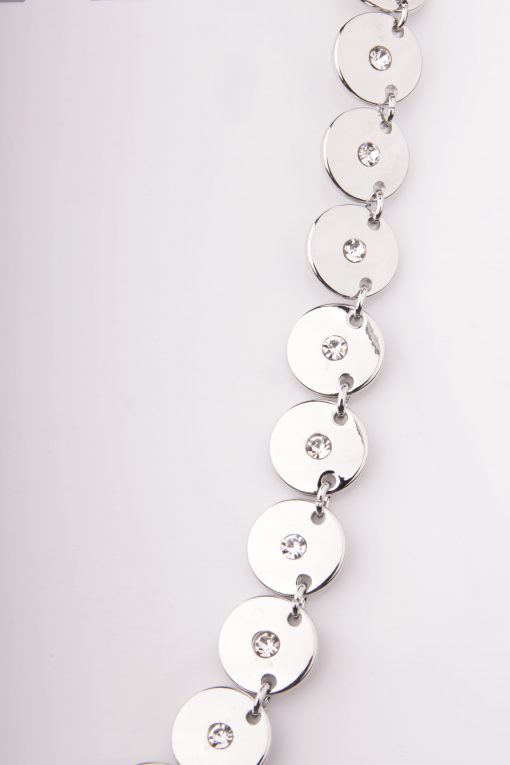 Silver Diamond Hoop Necklace - Image 2