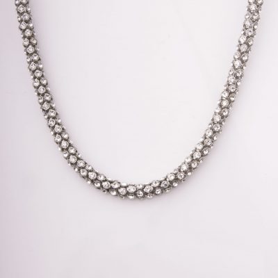 Diamond Metallic Clasp Choker