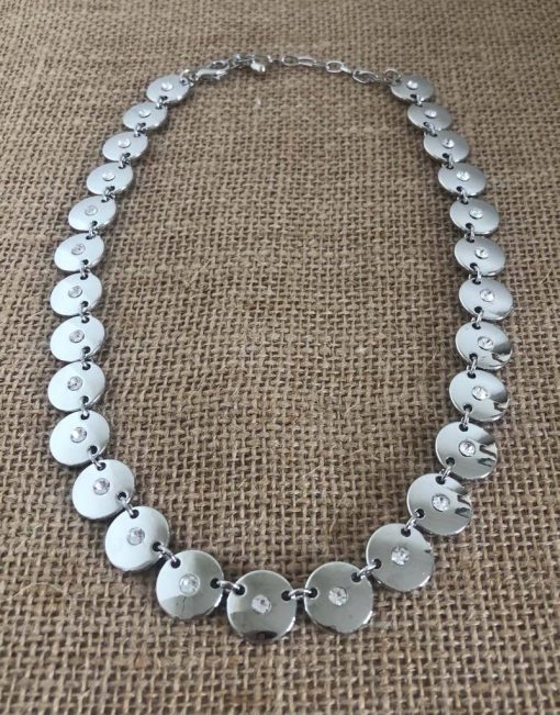 Silver Diamond Hoop Necklace - Image 7