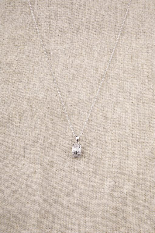Silver Curved Necklace - Image 2