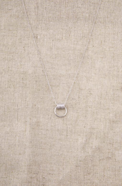 Silver Chain Diamond Necklace - Image 2