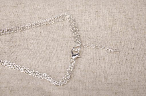 Triple Row Silver Pendant Necklace - Image 3