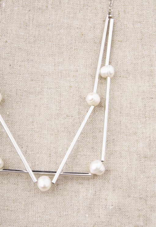 Abstract Pearl Short Necklace - Image 2