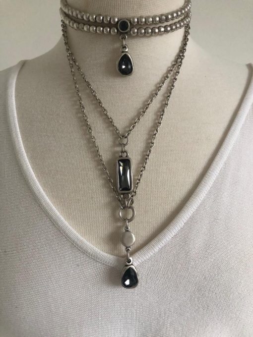 The Trixie Treble Necklace Charcoal Grey - Image 2