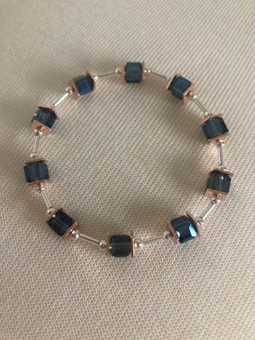 Coeur De Lion inspired Navy and Gold Cube Bracelet