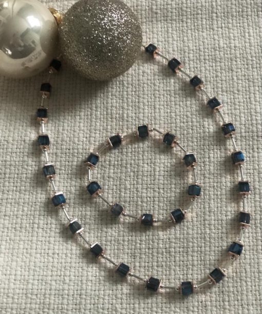Coeur De Lion inspired Navy and Gold Cube Bracelet - Image 3