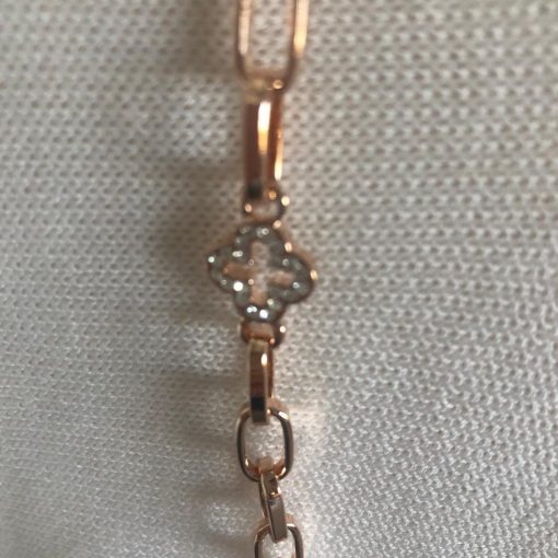 Rose Gold Diamante Clover Necklace - Image 5