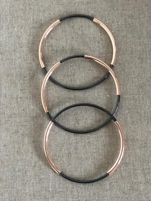 Gold and Graphite Bangles (set of 3) - Image 4