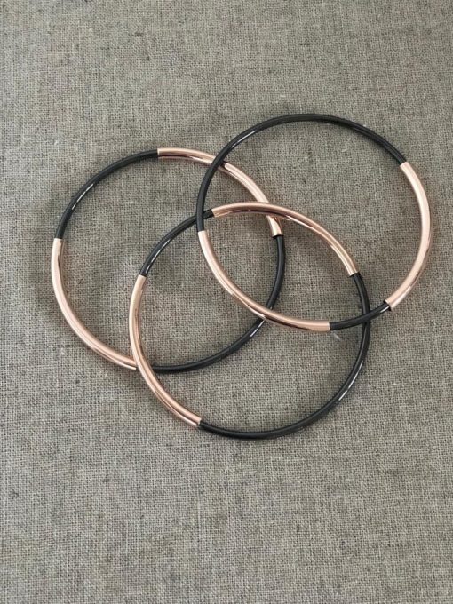 Gold and Graphite Bangles (set of 3)