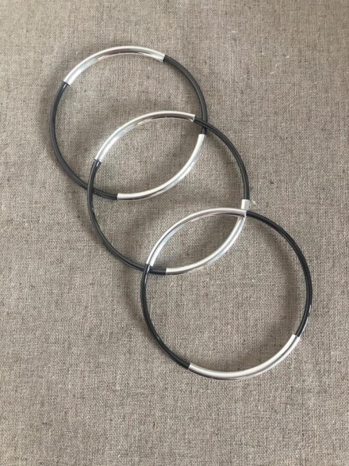 Silver and Graphite Bangles (set of 3) - Image 3