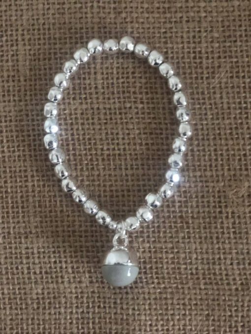 Grey Silver Ball Bracelet