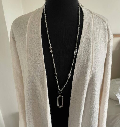 Hoop Bead Long Necklace - Image 4