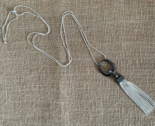 Silver Chained Pendant Necklace - Image 4