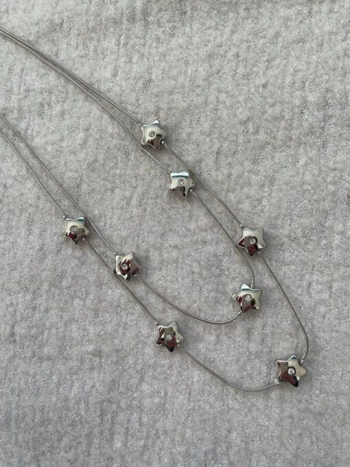 Star Diamond Double Layer Necklace - Image 3
