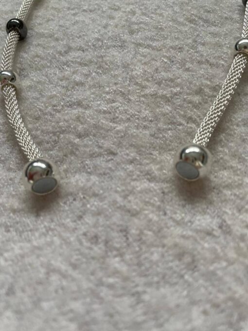 Silver and Gunmetal Ball Magnetic Necklace - Image 3