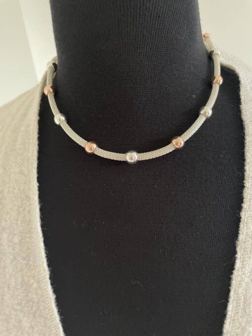 Silver and Gold Ball Magnetic Necklace - Image 4