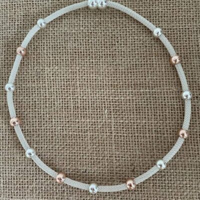 Silver and Gold Ball Magnetic Necklace