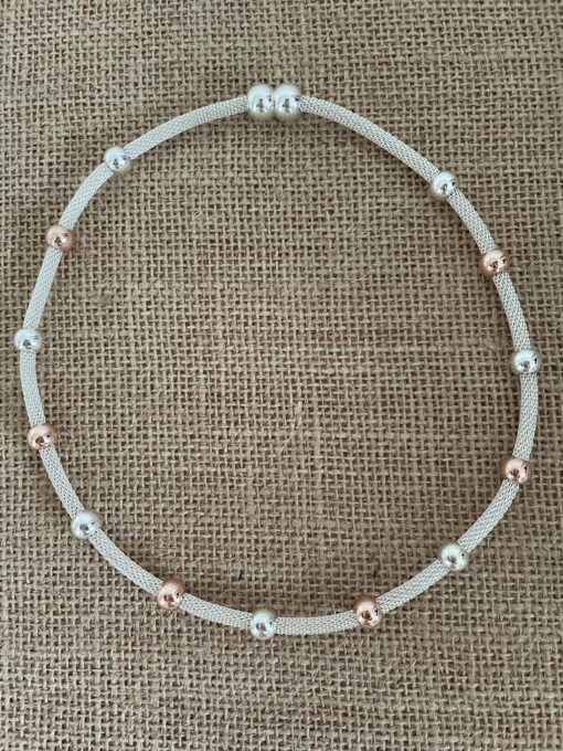 Silver and Gold Ball Magnetic Necklace