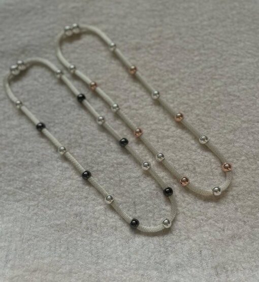 Silver and Gold Ball Magnetic Necklace - Image 3