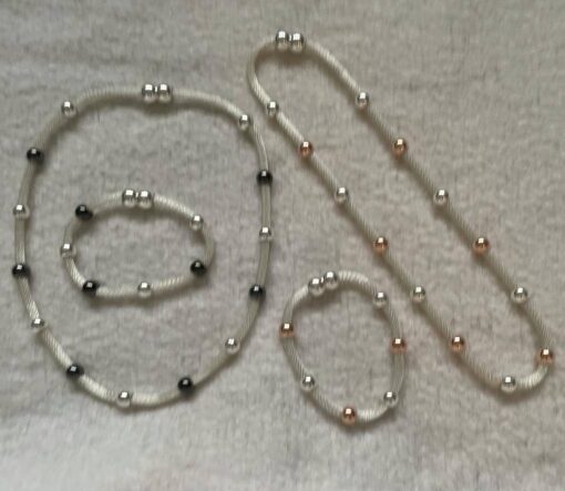 Silver and Gold Ball Magnetic Necklace - Image 5