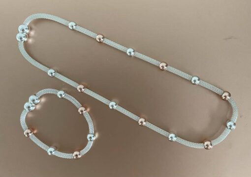 Silver and Gold Ball Magnetic Necklace - Image 2